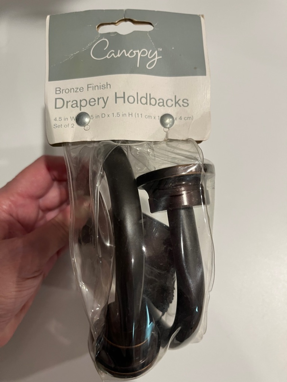 Bronze Finish Drapery Holdbacks - Brown/Black
NEW— never opened